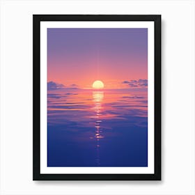 Sunset Over The Ocean 3 Art Print