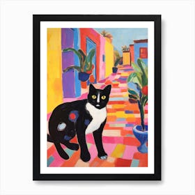 Painting Of A Cat In Cartagena Spain 1 Art Print