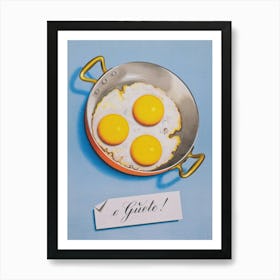 Fried Eggs, Food Art, Kitchen Wall Decor, Vintage Food Poster, French Wall Art Art Print