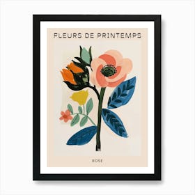 Spring Floral French Poster  Rose 11 Art Print