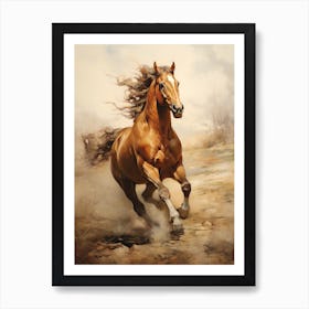 A Horse Painting In The Style Of Alla Prima 3 Art Print