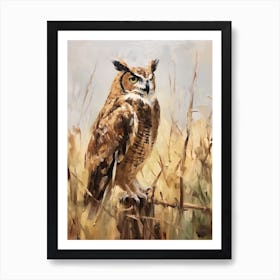 Bird Painting Great Horned Owl 3 Art Print