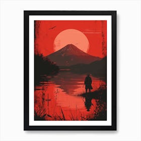 Fuji's Lament: Samurai Swordsman Art Print