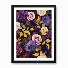 Seamless Rose Pattern Art Print