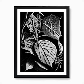 Marsh Tea Leaf Linocut 1 Art Print