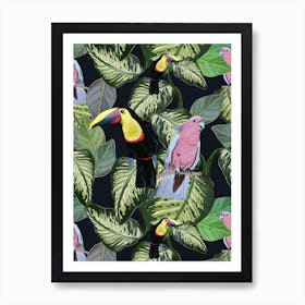 Birds And Leaves Art Print