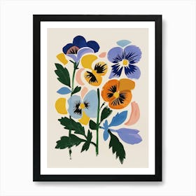 Painted Florals Wild Pansy 1 Art Print