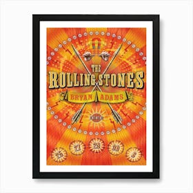 The Rolling Stones 1999 No Security Tour Concert Poster Bryan Adams Nm 2 Mnt Art Print