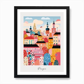 Poster Of Prague, Illustration In The Style Of Pop Art 4 Art Print