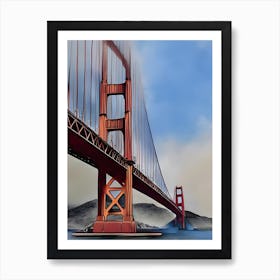 Golden Gate Bridge Colored Pencil Print Art Print