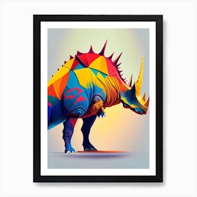 Chasmosaurus Primary Colours Dinosaur Art Print