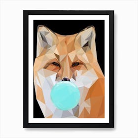Fox Chewing Gum Art Print