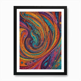 Abstract art featuring a mix of colorful splashes and paint strokes Art Print