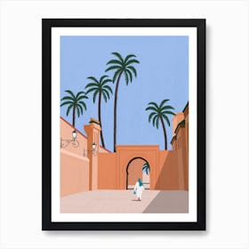 Mosque In Marrakech Morocco Art Print