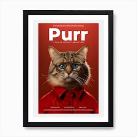 Purr - A Funny Cat With Glasses Inspired By The Her Movie Art Print