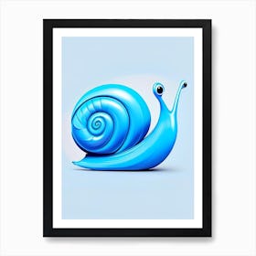 Full Body Snail Blue 3 Pop Art Art Print