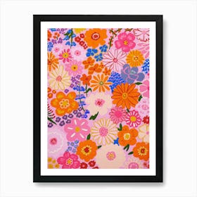 Pink Flower Painting Art Print