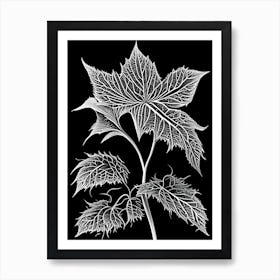Snakeroot Leaf Linocut 1 Art Print