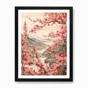 Cherry Blossom Detailed Illustration 1 Art Print