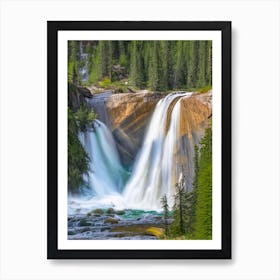 Grizzly Falls, United States Realistic Photograph (3) Art Print