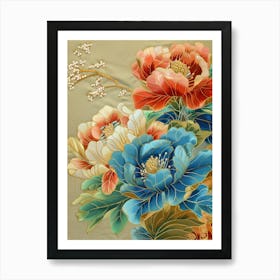 Japanese Floral Painting Art Print