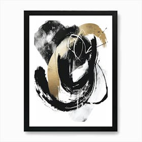 Abstract Black And Gold Canvas Print 3 Art Print