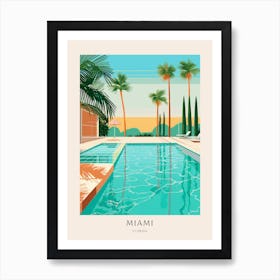 Miami Florida 1 Midcentury Modern Pool Poster Art Print