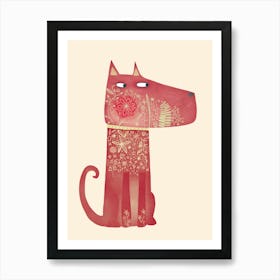 Flowerhound Dog Art Print