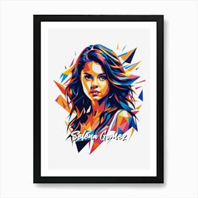 Selena Gomez 02 Portrait Music Icon WPAP Pop Art Style Art Print