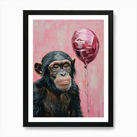 Cute Bonobo 2 With Balloon Art Print