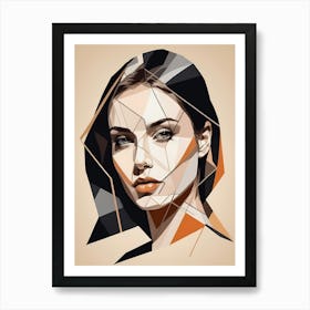 Minimalism Geometric Woman Portrait Pop Art (11) Art Print