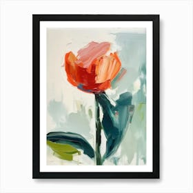 Orange Rose Style Abstract Art Print