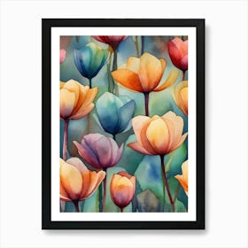 Watercolor Lotus Flower 1 Art Print