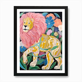 Maximalist Animal Painting Lion 4 Art Print