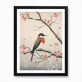 Bird Illustration Kingfisher 3 Art Print