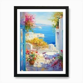 Panoramic Mediterranean Hotel Terrace Poster Art Print