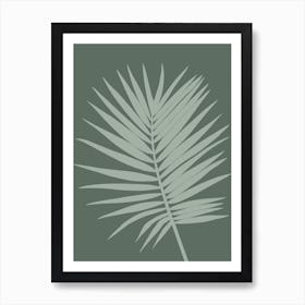 Tropical Palm Leaf Sage and Olive Green Art Print