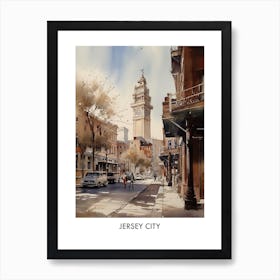 Jersey City Watercolor 3travel Poster Art Print