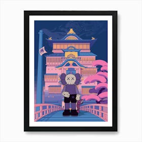 Japanese Castle kaws Art Print