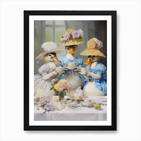 Afternoon Tea Duckling Painting 2 Art Print