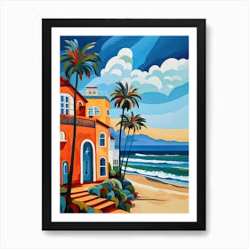 Huntington Beach, California, Matisse And Rousseau Style 3 Art Print