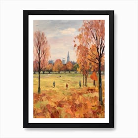 Autumn City Park Painting Brockwell Park London 3 Art Print