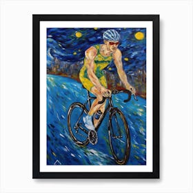 Triathlon In The Style Of Van Gogh2 Affiche