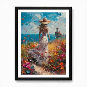 Girl In A Hat Art Print