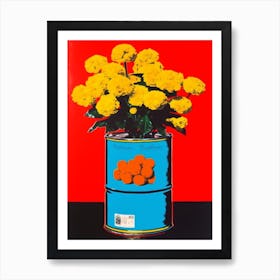 Marigold Still Life 2 Pop Art Art Print