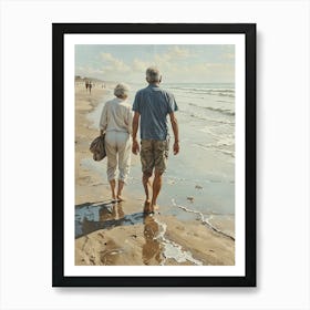 Walking On The Beach Art Print