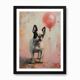 Cute Dog 2 With Balloon Art Print