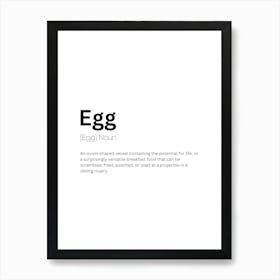 Egg Definition Meaning Art Print