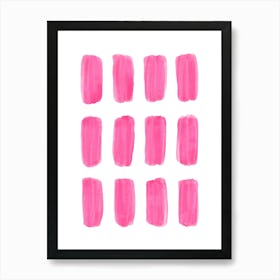 Abstract Pink Strokes Art Print