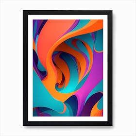 Abstract Colorful Waves Vertical Composition 44 Art Print